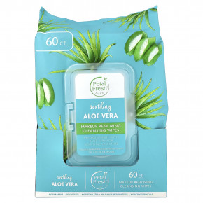 Petal Fresh, очищающие салфетки для снятия макияжа, успокаивающее алоэ вера, 60 салфеток в Москве - eco-herb.ru | фото