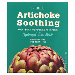 Petitfee, Artichoke Soothing, успокаивающая гидрогелевая маска для лица с артишоком, 5 шт., по 32 г (1,12 унции) в Москве - eco-herb.ru | фото