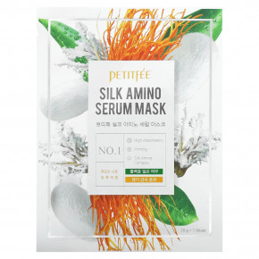 Petitfee, Silk Amino Serum, маска, 10 шт. по 25 г в Москве - eco-herb.ru | фото