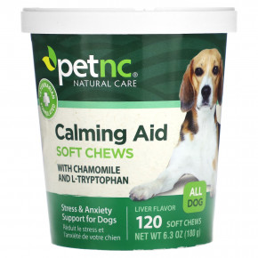 petnc NATURAL CARE, Calming Aid, мягкие жевательные таблетки, для собак, печень, 120 жевательных таблеток, 180 г (6,3 унции) в Москве - eco-herb.ru | фото