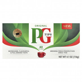 PG Tips, Original Tea, 40 чайных пакетиков, 116 г (4,1 унции) - описание | фото