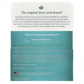 pH-D Feminine Health, Вагинальные свечи с борной кислотой, 600 мг, 24 шт. в Москве - eco-herb.ru | фото