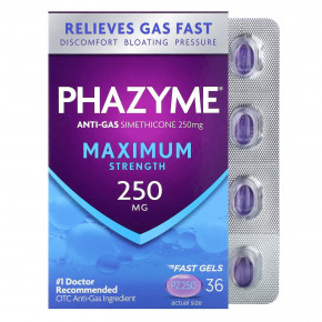 Phazyme, против газообразования, максимального действия, 250 мг, 36 капсул в Москве - eco-herb.ru | фото