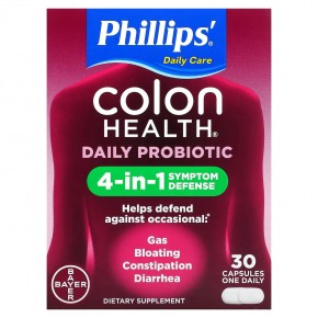 Phillip's, Ежедневная добавка с пробиотиками для здоровья кишечника, 30 капсул - описание