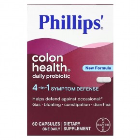 Phillip's, Ежедневный пробиотик Colon Health, 60 капсул - описание