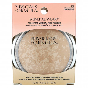 Physicians Formula, Mineral Wear, минеральная пудра для лица без талька, 2413 натуральный крем, 9 г (0,3 унции) в Москве - eco-herb.ru | фото