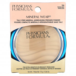 Physicians Formula, Mineral Wear, прессованная минеральная пудра для ретуши, без талька, 7586 полупрозрачная, 7,5 г (0,26 унции) в Москве - eco-herb.ru | фото