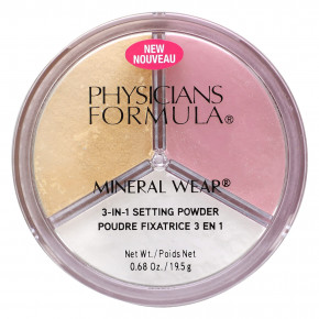 Physicians Formula, Mineral Wear, закрепляющая пудра 3-в-1, 19,5 г (0,68 унции) в Москве - eco-herb.ru | фото