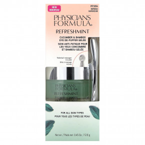 Physicians Formula, Refreshmint, гель для снятия отеков вокруг глаз, с огурцом и бамбуком, освежающий, 12,8 г (0,45 унции) в Москве - eco-herb.ru | фото