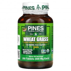 Pines International, пшеничные ростки, 500 мг, 250 таблеток - описание