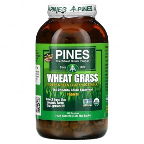 Pines International, Ростки пшеницы, 500 мг, 1400 таблеток - описание