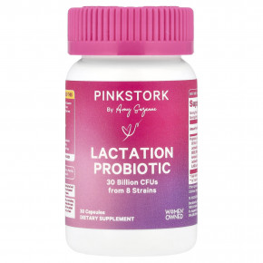 Pink Stork, Пробиотик для кормления грудью, 30 млрд КОЕ, 30 капсул - описание | фото