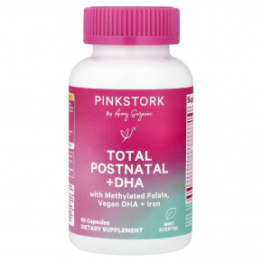 Pink Stork, Total Postnatal + ДГК, мята, 60 капсул - описание | фото
