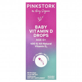 Pink Stork, Витамин D для детей, для детей от 0 лет, без добавок, 30 мл (1 жидк. Унция) в Москве - eco-herb.ru | фото