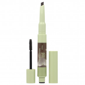 Pixi Beauty, 2-в-1 Natural Brow Duo, карандаш и гель для бровей, 0633 темно-коричневый, 1 шт. - описание | фото