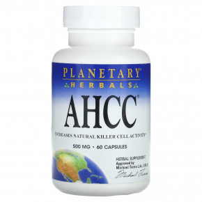 Planetary Herbals, AHCC, 500 мг, 60 капсул (250 мг в 1 капсуле) - описание | фото