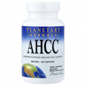 Planetary Herbals, AHCC®, 500 мг, 60 капсул - описание | фото