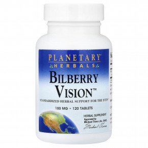 Planetary Herbals, Bilberry Vision™, 100 мг, 120 таблеток - описание | фото