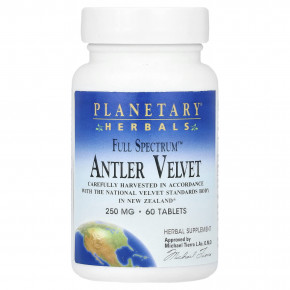 Planetary Herbals, Full Spectrum ™ Antler Velvet, 250 мг, 60 таблеток (125 мг на таблетку) - описание