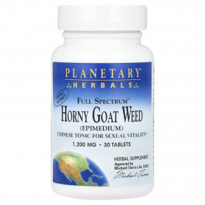 Planetary Herbals, Full Spectrum ™ Horny Goat Weed, 1200 мг, 30 таблеток - описание