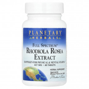 Planetary Herbals, Full Spectrum™, экстракт родиолы розовой (Rhodiola rosea), 60 таблеток (327 мг в 1 таблетке) - описание | фото