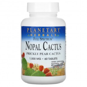 Planetary Herbals, Full Spectrum Nopal Cactus, 1000 мг, 60 таблеток - описание