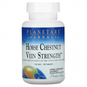 Planetary Herbals, Конский каштан Vein Strength ™, 705 мг, 90 таблеток - описание