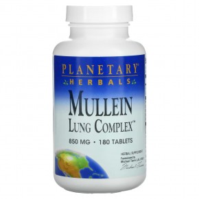 Planetary Herbals, Mullein Lung Complex ™, 180 таблеток - описание