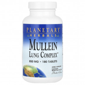 Planetary Herbals, Mullein Lung Complex ™, 180 таблеток - описание