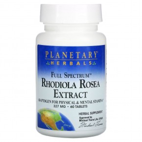 Planetary Herbals, экстракт родиолы розовой, полного спектра, 327 мг, 60 таблеток в Москве - eco-herb.ru | фото