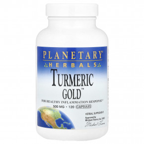 Planetary Herbals, Turmeric Gold ™, 500 мг, 120 капсул в Москве - eco-herb.ru | фото