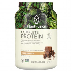 PlantFusion, Complete Protein, насыщенный шоколад, 900 г (2 фунта) - описание