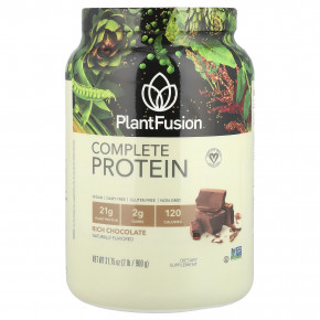 PlantFusion, Complete Protein, насыщенный шоколад, 900 г (2 фунта) в Москве - eco-herb.ru | фото