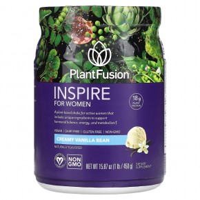 PlantFusion, Inspire for Women, сливочная ваниль, 450 г (1 фунт) - описание