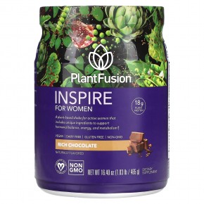 PlantFusion, Inspire for Women, насыщенный шоколад, 465 г (16,40 унции) - описание