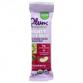 Plum Organics, Mighty Snack Bars®, батончики, клубника, 6 батончиков, 19 г (0,67 унции) каждый в Москве - eco-herb.ru | фото