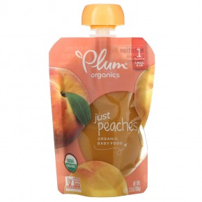 Plum Organics, Organic Baby Food, 4 Mons & Up, Just Peaches, 3.5 oz (99 g) в Москве - eco-herb.ru | фото