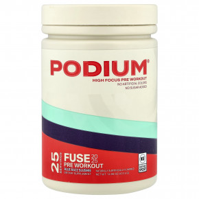Podium Nutrition, Fuse 2025, предтренировочный комплекс, снек из голубой малины, 422,5 г (14,9 унции) - описание | фото