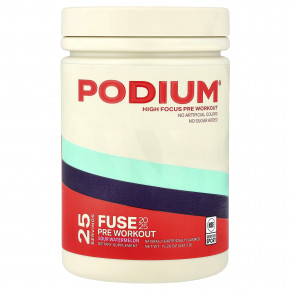 Podium Nutrition, Fuse 2025, предтренировочный комплекс, со вкусом кислого арбуза, 432,5 г (15,26 унции) - описание | фото