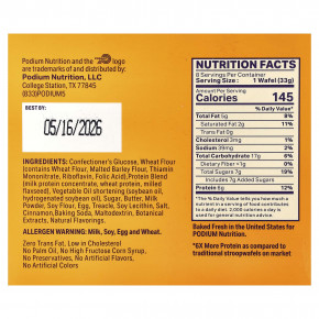 Podium Nutrition, протеиновая штучная вафля, оригинальная, 8 вафель по 33 г (1,16 унции) в Москве - eco-herb.ru | фото