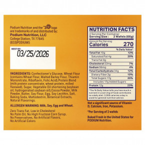 Podium Nutrition, протеиновая штучная вафля, со вкусом шоколадного брауни, 8 вафель, 264 г (9,28 унции) в Москве - eco-herb.ru | фото