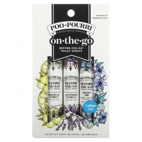 Poo-Pourri, On-The-Go, спреи для туалета Before-You-Go, Value Set, 3 вида спрея, по 10 мл (0,34 жидк. унц.) в Москве - eco-herb.ru | фото