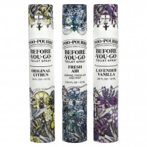 Poo-Pourri, On-The-Go, спреи для туалета Before-You-Go, Value Set, 3 вида спрея, по 10 мл (0,34 жидк. унц.) в Москве - eco-herb.ru | фото