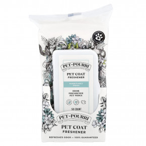 Poo-Pourri, Pet-Pourri™, салфетки для освежения шерсти питомцев, Pawsitively Fresh, 50 шт. в Москве - eco-herb.ru | фото