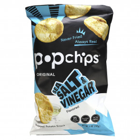 Popchips, Original, морская соль и уксус, 142 г (5 унций) - описание | фото