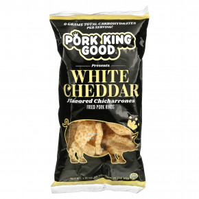 Pork King Good, Ароматизированный Chicharrones, белый чеддер, 49,5 г (1,75 унции) - описание | фото