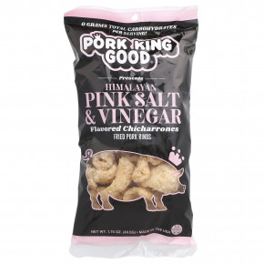 Pork King Good, Ароматизированный Chicharrones, розовая гималайская соль и уксус, 1,75 унции (49,5 г) - описание | фото