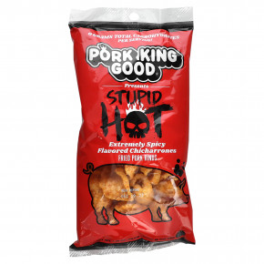 Pork King Good, Ароматизированный Chicharrones, Stupid Hot, очень пряный, 49,5 г (1,75 унции) в Москве - eco-herb.ru | фото