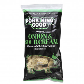 Pork King Good, Chicharrones со вкусом лука и сметаны, 49,5 г (1,75 унции) - описание | фото