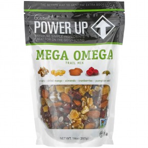 Power Up, Premium Trail Mix, Mega Omega, 397 г (14 унций) в Москве - eco-herb.ru | фото
